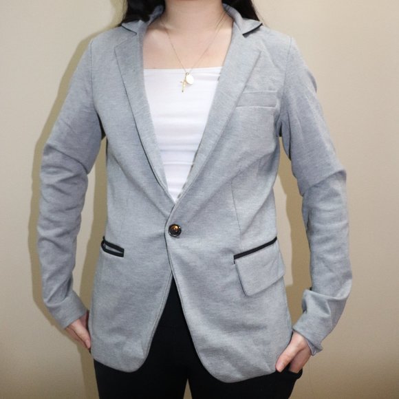 Grey Mid-length Blazer - Picture 2 of 3